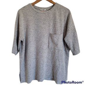 Zara trafaluc shirts knit sweater Women size small gray shorts sleeve